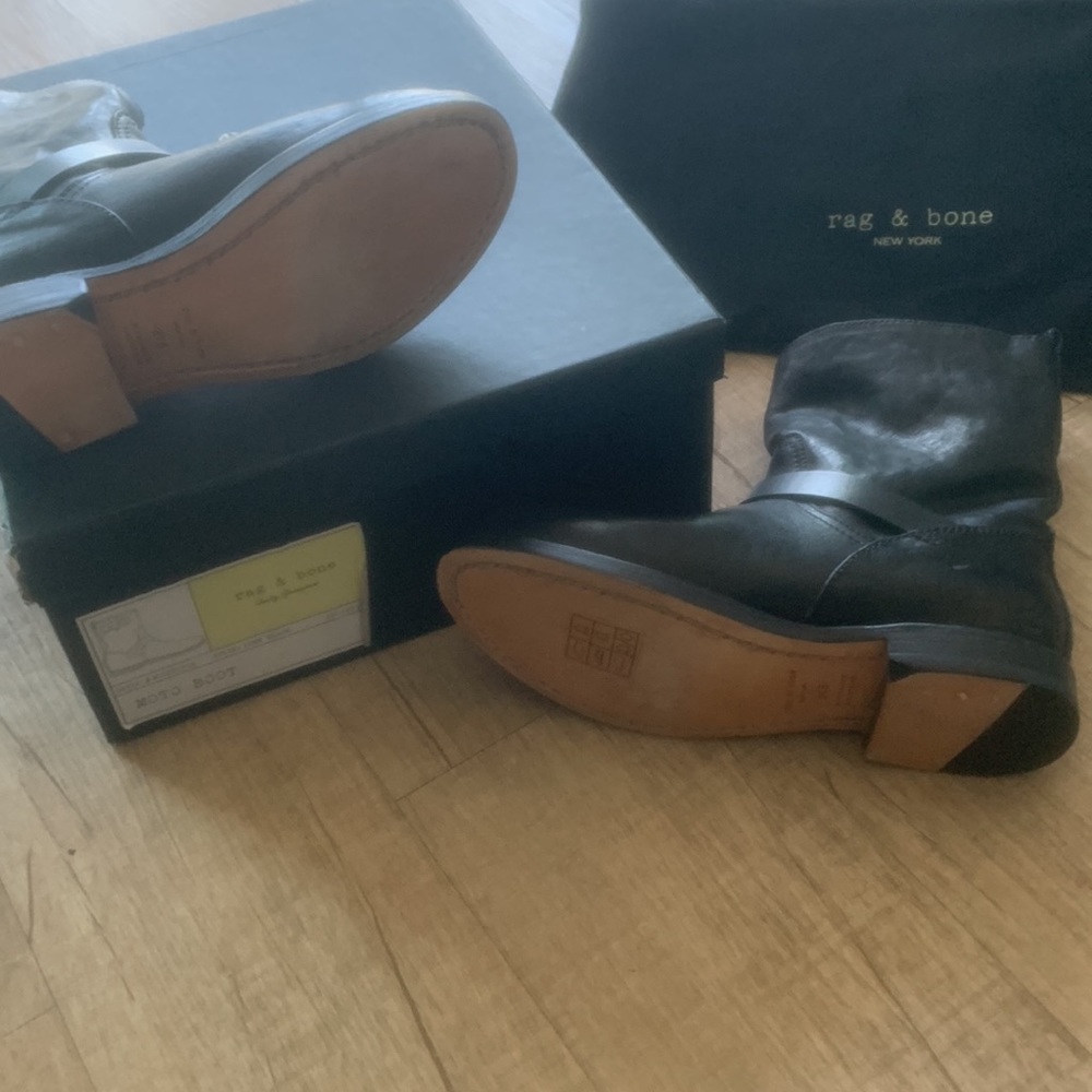 🥳HP🥳 NEW Rag & Bone GORGEOUS Italian Leather Moto Boots, 7.5 - Picture 9 of 10